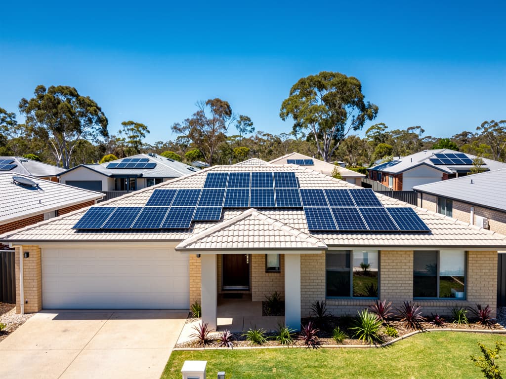 Australian homes with rooftop solar panels - residential solar leads Australia